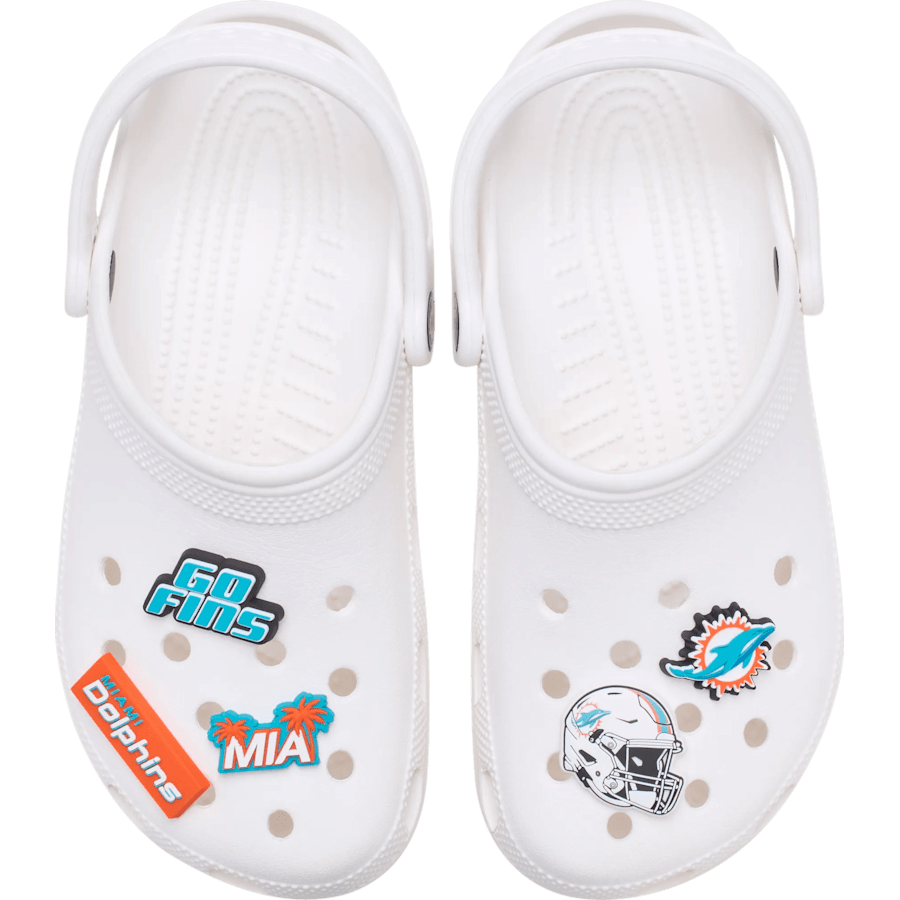 Crocs NFL Miami Dolphins 5 Pack Jibbitz Shoe Charm Women|Men|Jibbitz™ Charms