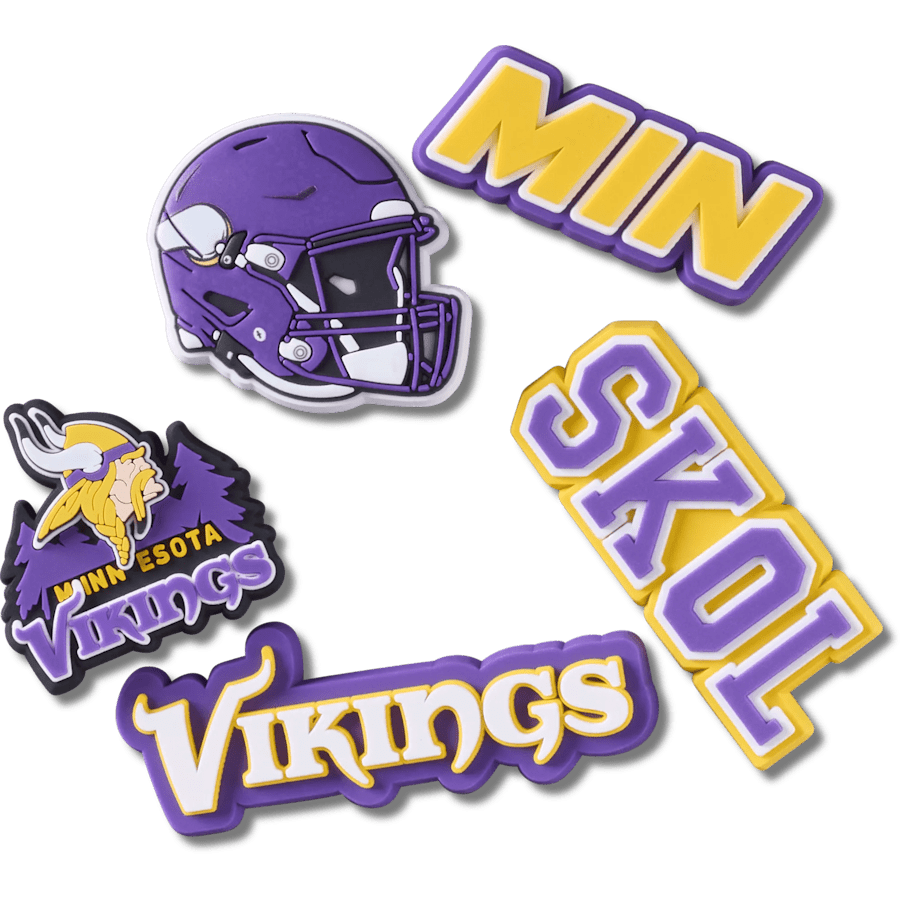 Crocs NFL Minnesota Vikings 5 Pack Jibbitz Shoe Charm Women|Men|Jibbitz™ Charms