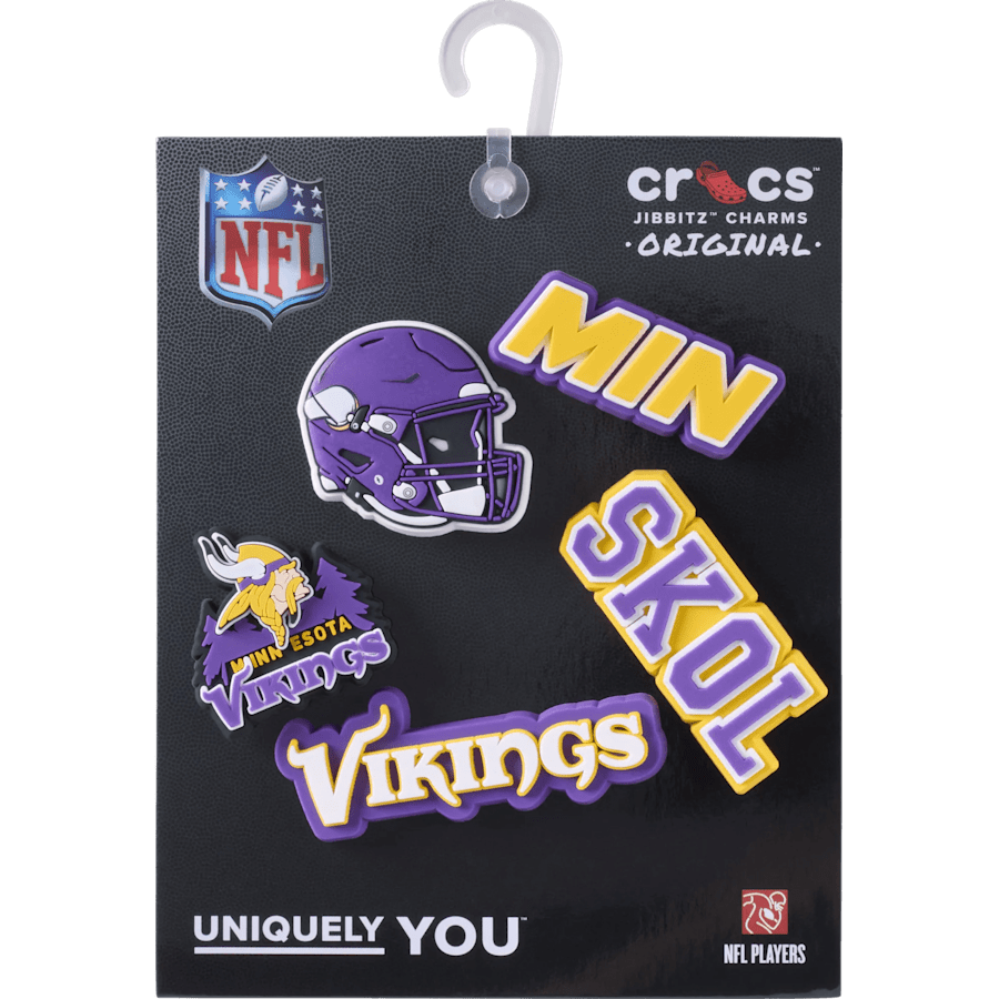 Crocs NFL Minnesota Vikings 5 Pack Jibbitz Shoe Charm Women|Men|Jibbitz™ Charms