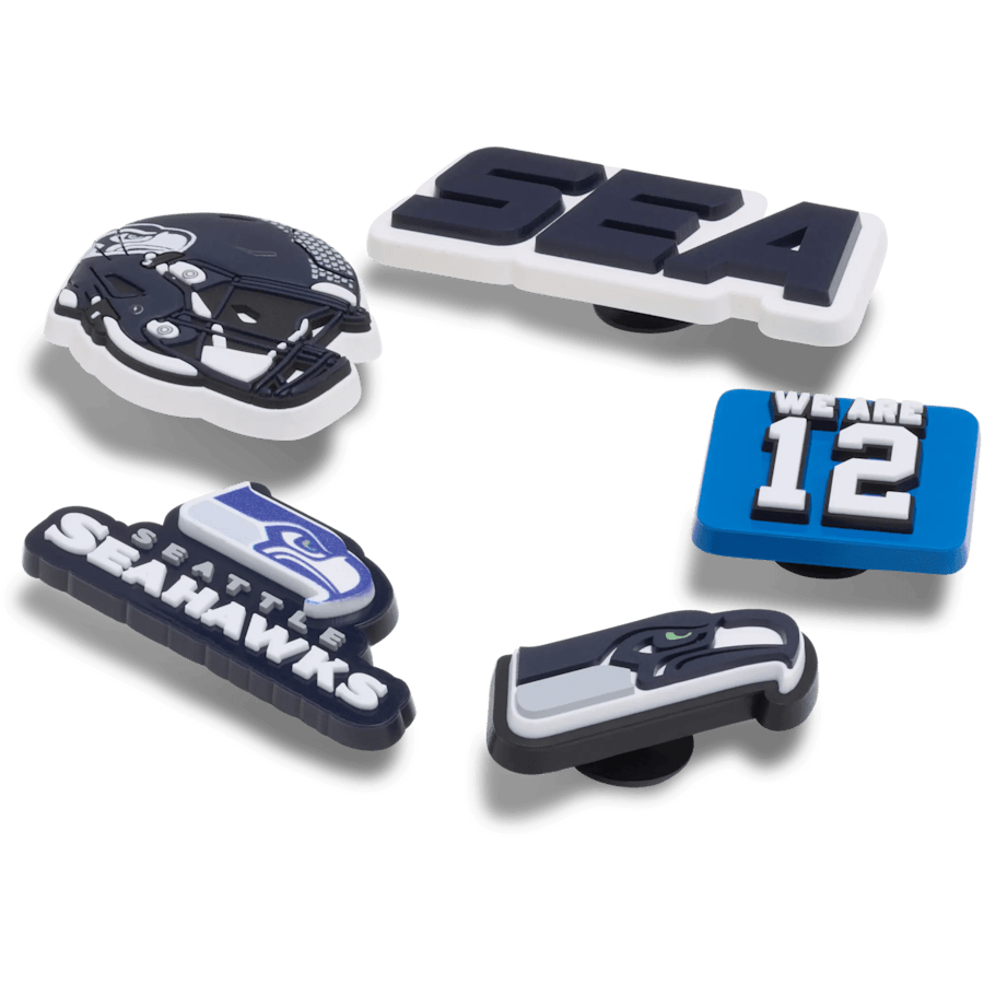 Crocs NFL Seattle Seahawks 5 Pack Jibbitz Shoe Charm Women|Men|Jibbitz™ Charms