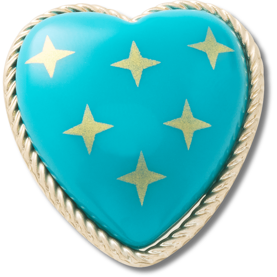 Crocs Turquoise and Gold Heart Jibbitz™ charms Women|Men