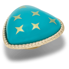 Crocs Turquoise and Gold Heart Jibbitz™ charms Women|Men
