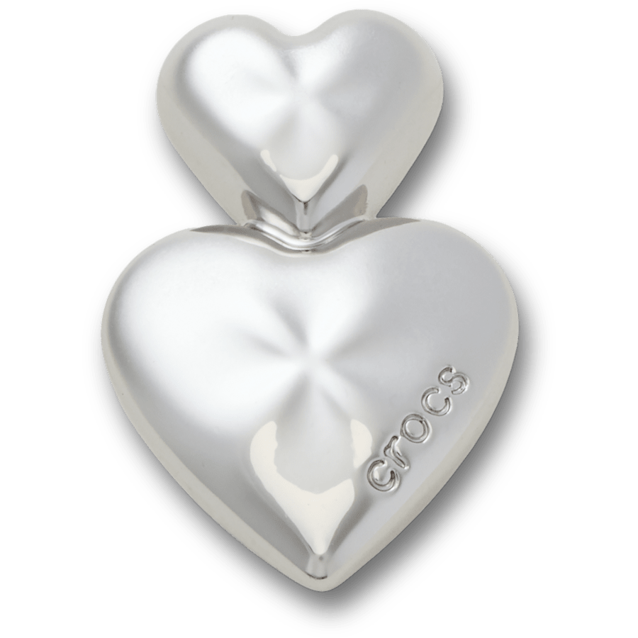 Crocs Silver Double Heart Jibbitz™ charms Women|Men
