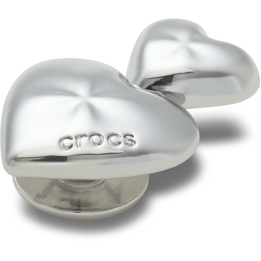 Crocs Silver Double Heart Jibbitz™ charms Women|Men