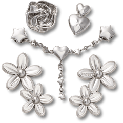 Crocs Silver Meta Floral 5 Pack Jibbitz™ charms Women|Men|Jibbitz™ Charms