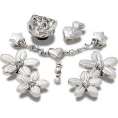 Crocs Silver Meta Floral 5 Pack Jibbitz™ charms Women|Men|Jibbitz™ Charms