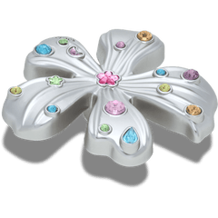 Crocs Silver Meta Gem Flower Jibbitz™ charms Women|Men