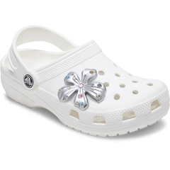 Crocs Silver Meta Gem Flower Jibbitz™ charms Women|Men