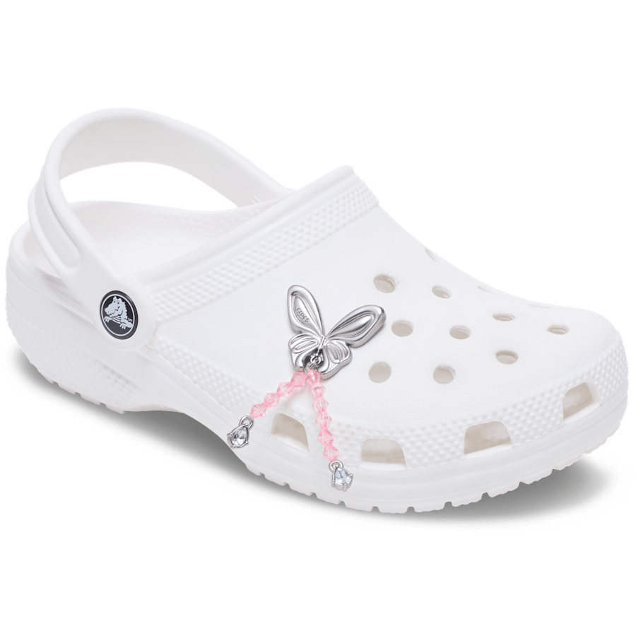 Crocs Silver Beaded Meta Butterfly Jibbitz™ charms Women|Men