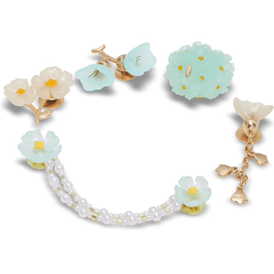 Crocs Blue Dainty Floral 5 Pack Jibbitz™ charms Women|Men|Jibbitz™ Charms