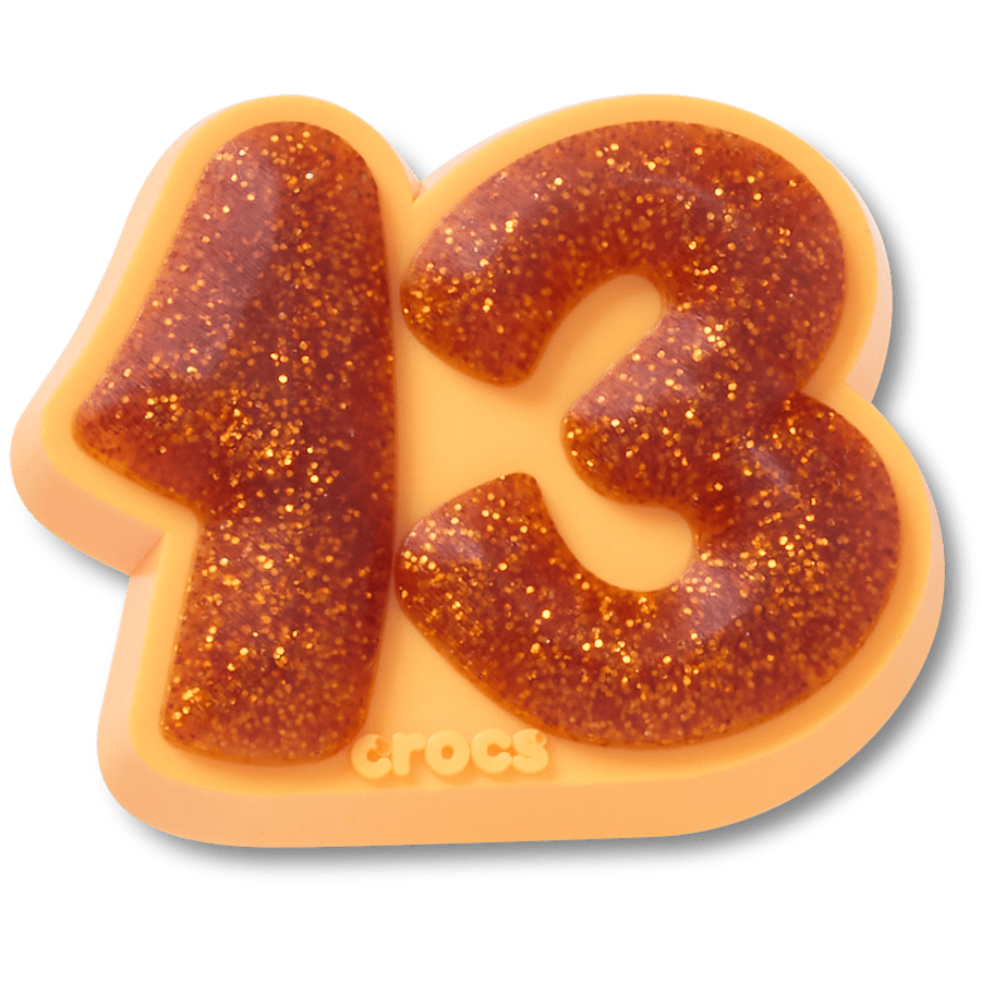 Crocs Orange Sparkly Number 13 Jibbitz™ charms Women|Men|Jibbitz™ Charms