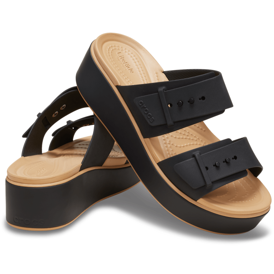 Crocs Brooklyn Buckle Matte Wrap Low Wedge Women