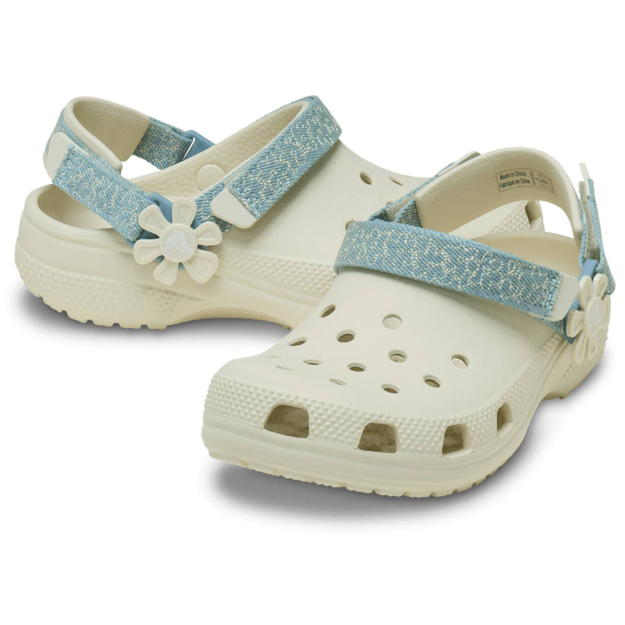 Crocs Kids’ Classic Denim Flower Adjustable Backstrap Clog Kids