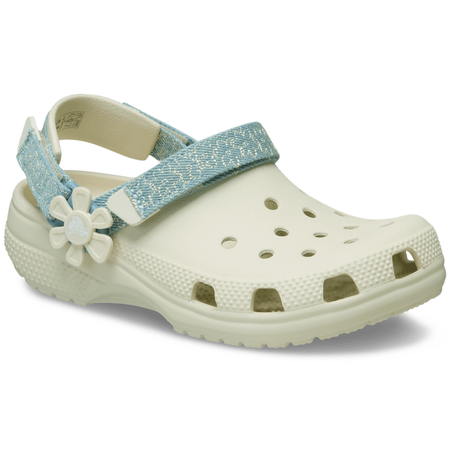 Crocs Kids’ Classic Denim Flower Adjustable Backstrap Clog Kids