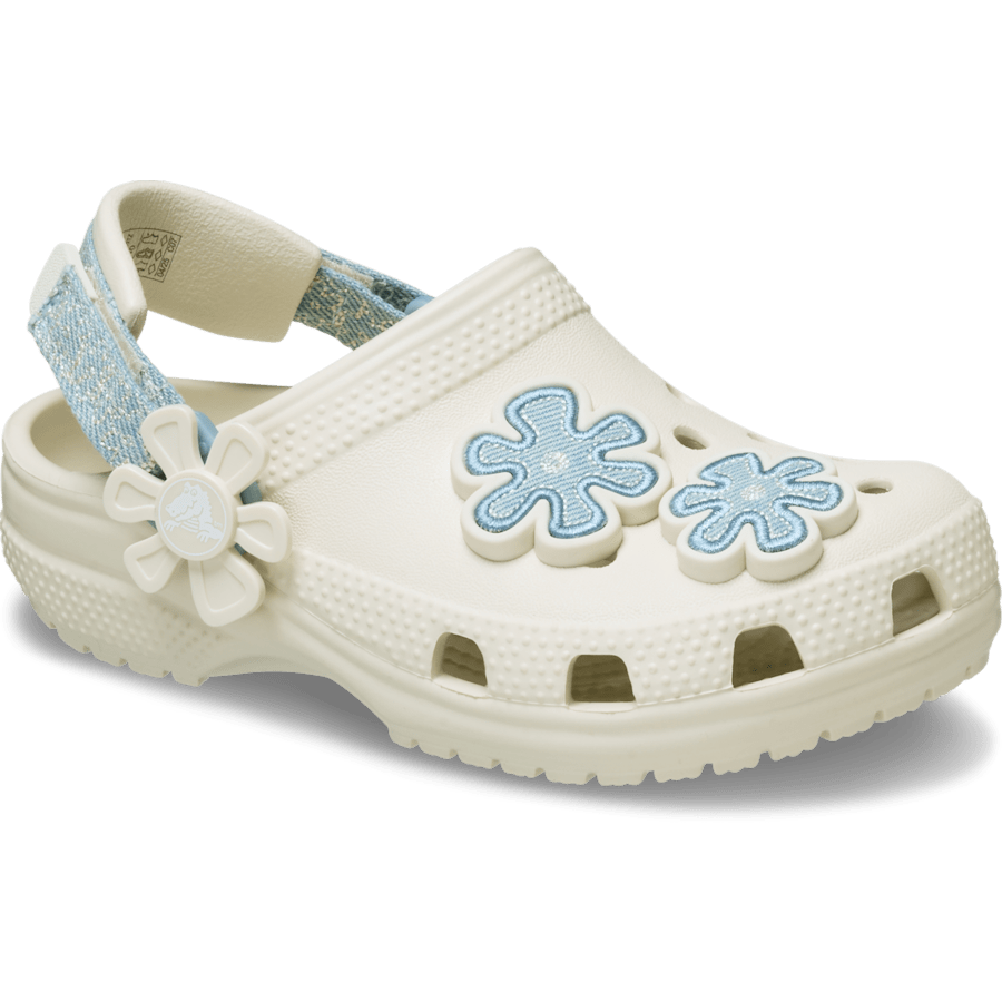 Crocs Toddler Classic Denim Flower Adjustable Backstrap Clog Kids