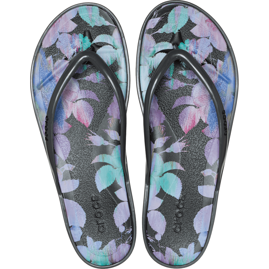 Crocs Miami Round Toe Dark Floral Flip Women