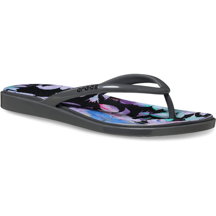 Crocs Miami Round Toe Dark Floral Flip Women